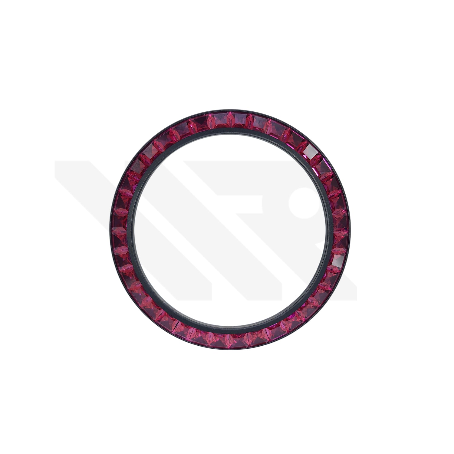 Replacement Cubic Zirconia Bezel Compatible with Rolex Daytona : Black Bezel with Red CZ