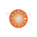 3D Shaped Indices Matte Dial for Seiko Mod : Orange with Date Window