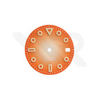3D Shaped Indices Matte Dial for Seiko Mod : Orange with Date Window