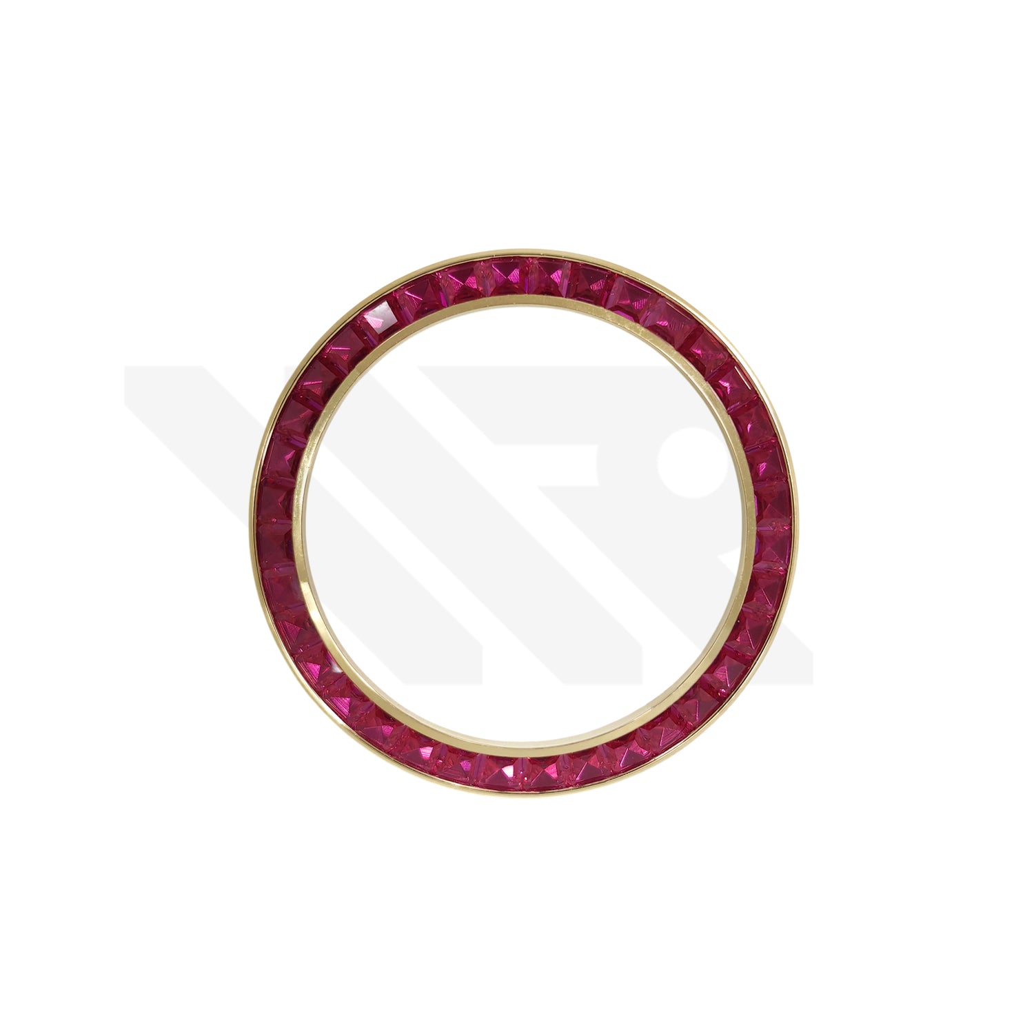 Replacement Cubic Zirconia Bezel Compatible with Rolex Daytona : Gold Bezel with Red CZ