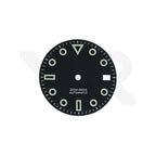 Zifferblatt aus Kohlefaser für Seiko Mod - Silberne arabische Indizes