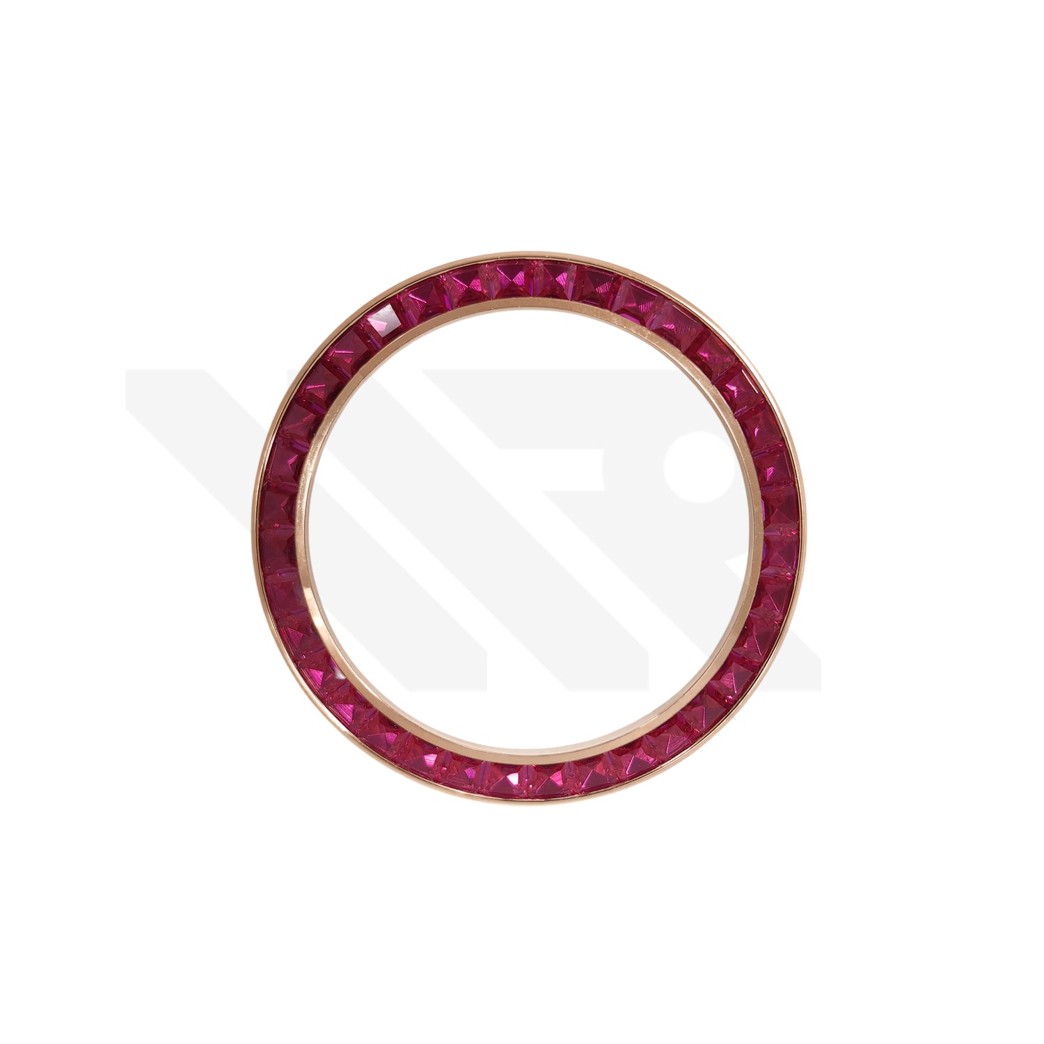 Replacement Cubic Zirconia Bezel Compatible with Rolex Daytona : Rose Gold Bezel with Red CZ