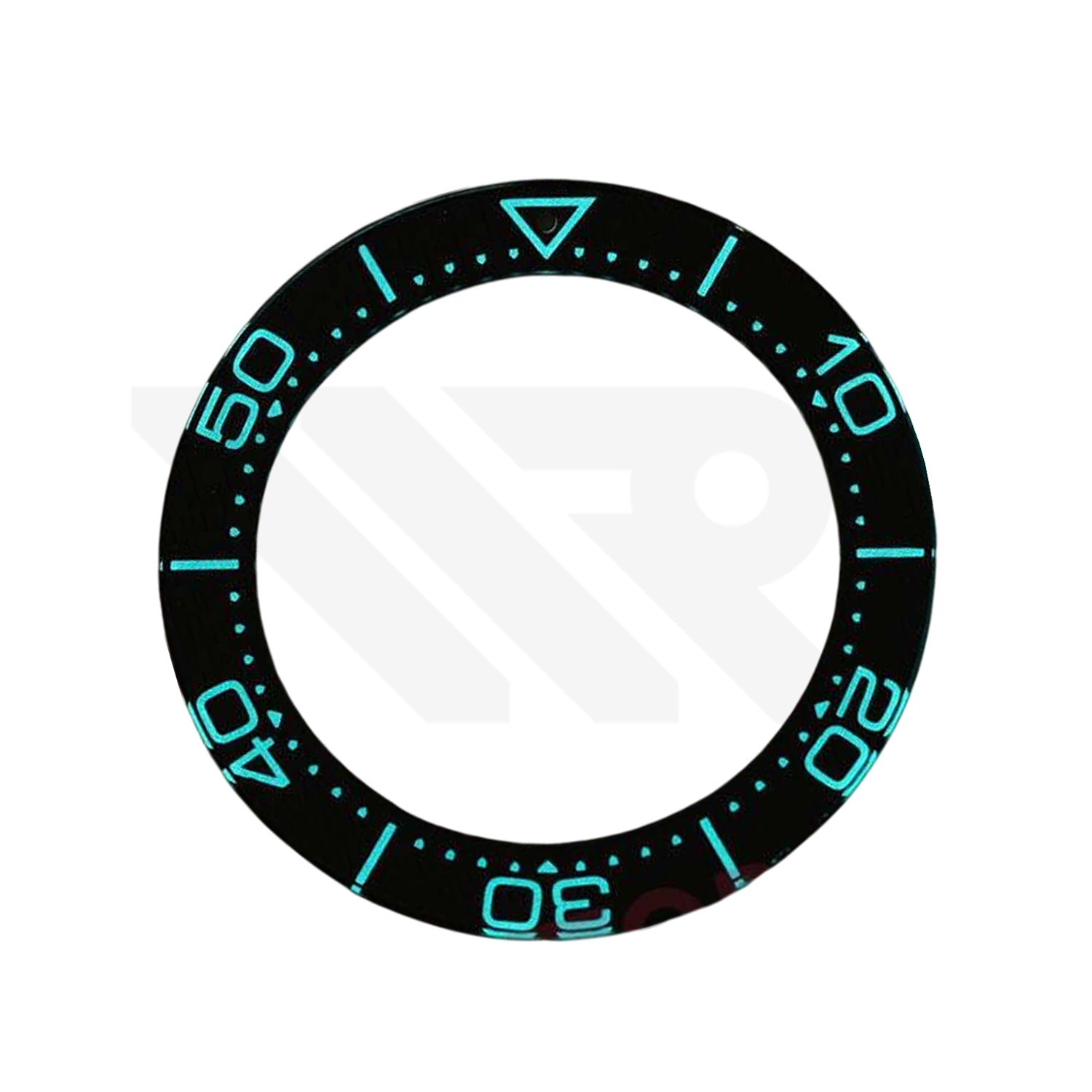 Replacement Sapphire Bezel Insert Compatible with Omega Seamaster Ploprof 1200m : Black