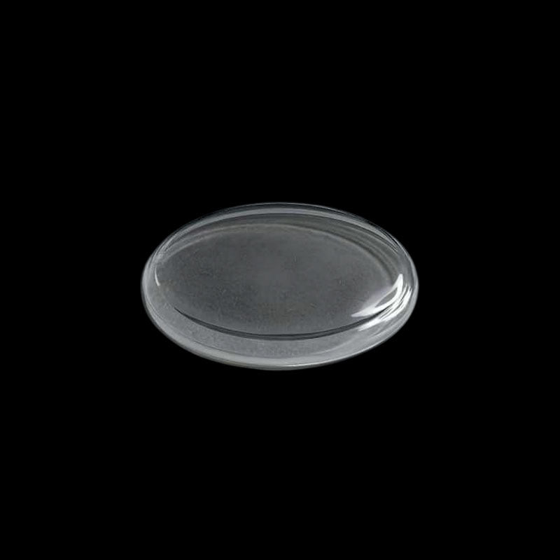 Domed Pan Shape Sapphire Crystal : 32.5 x 3.7 x 1.2mm