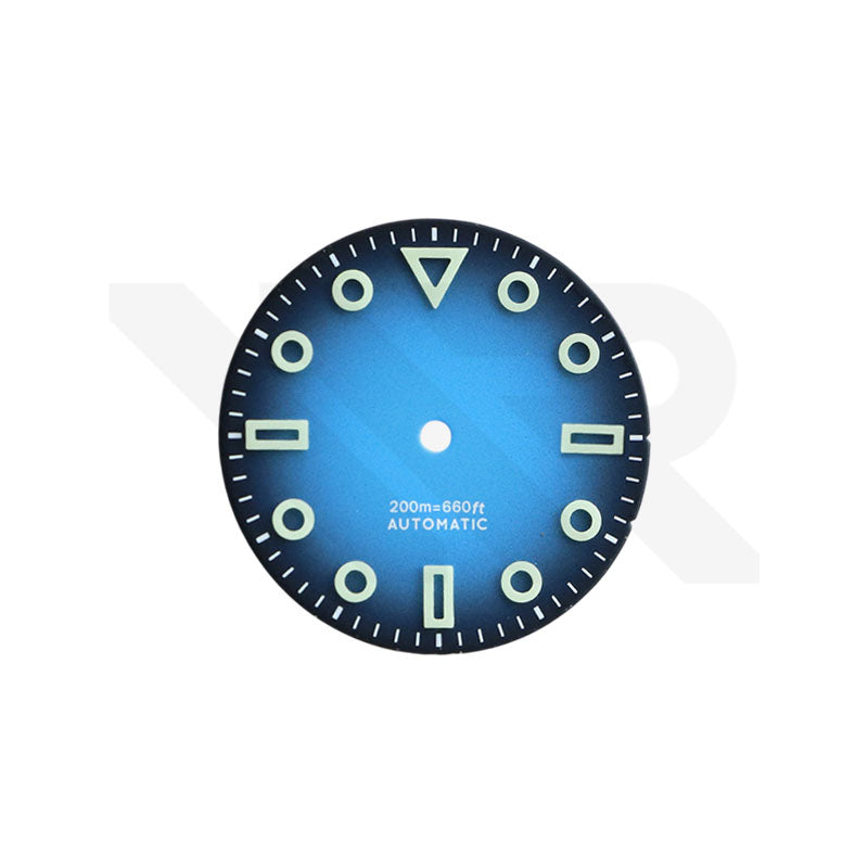 3D Shaped Indices Matte Dial for Seiko Mod : Blue