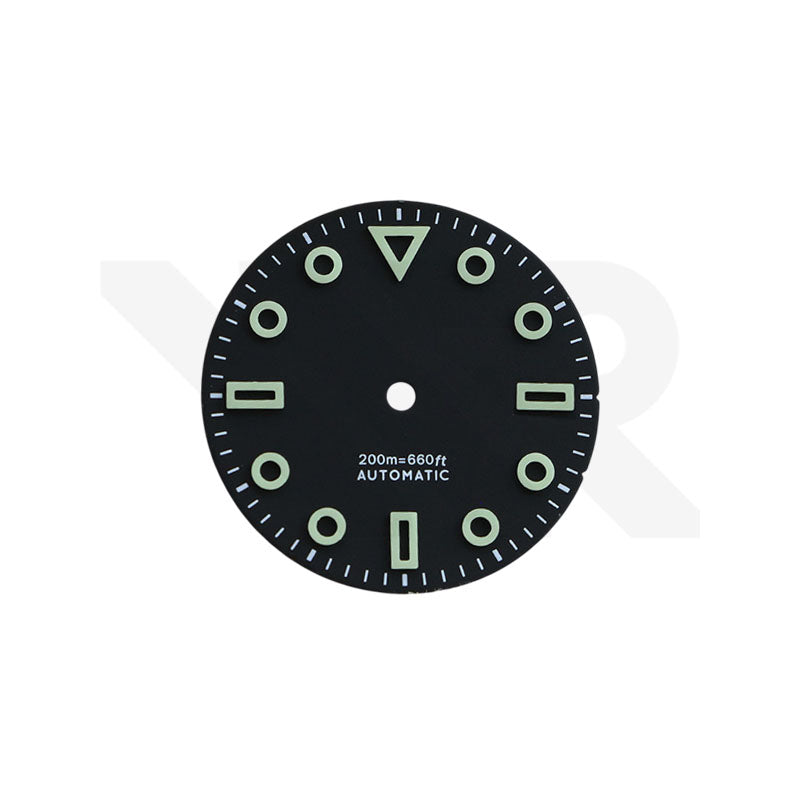 3D Shaped Indices Matte Dial for Seiko Mod : Matte Black