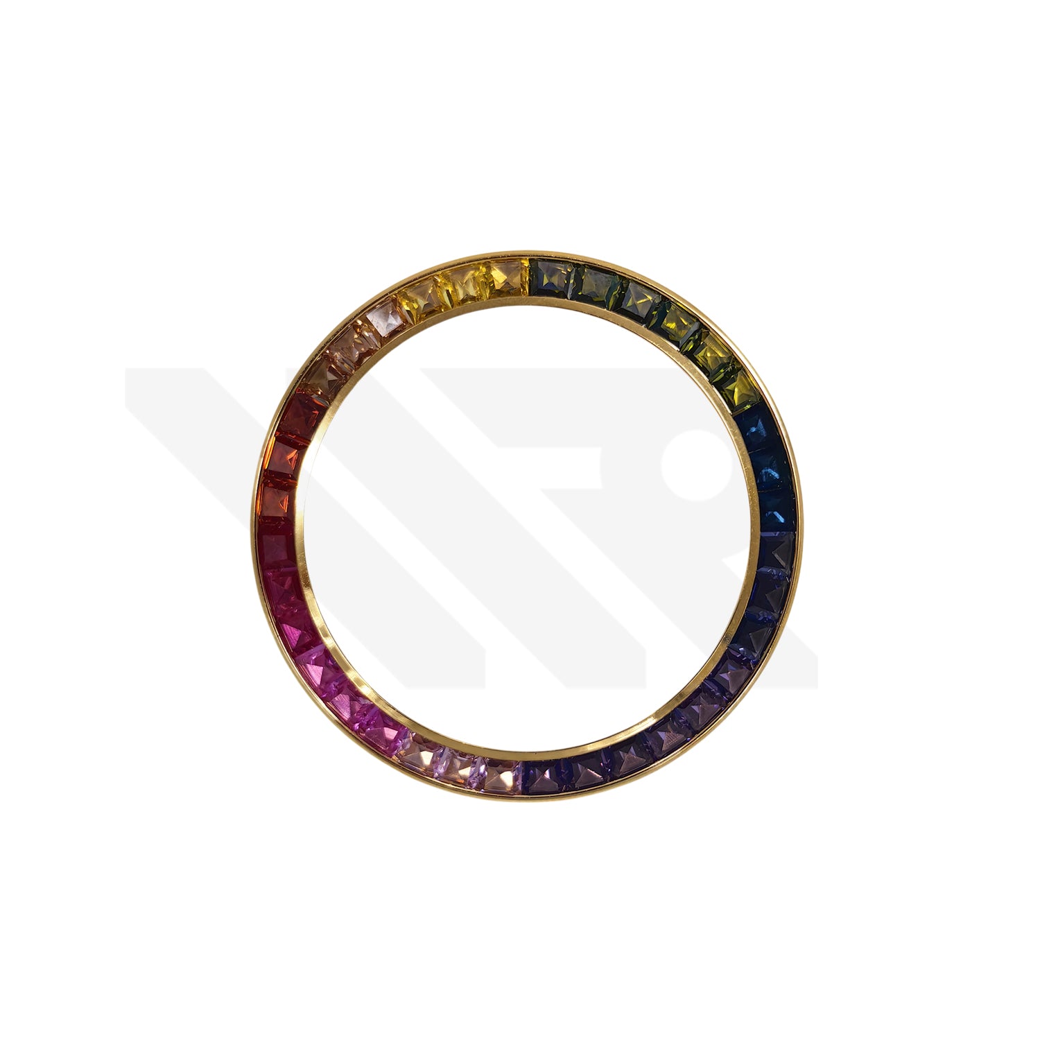 Replacement Cubic Zirconia Bezel Compatible with Rolex Daytona : Gold Bezel with Rainbow CZ
