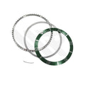 Replacement Bezel Set Compatible with Rolex Submariner Date with Aluminium Bezel Insert (Green)