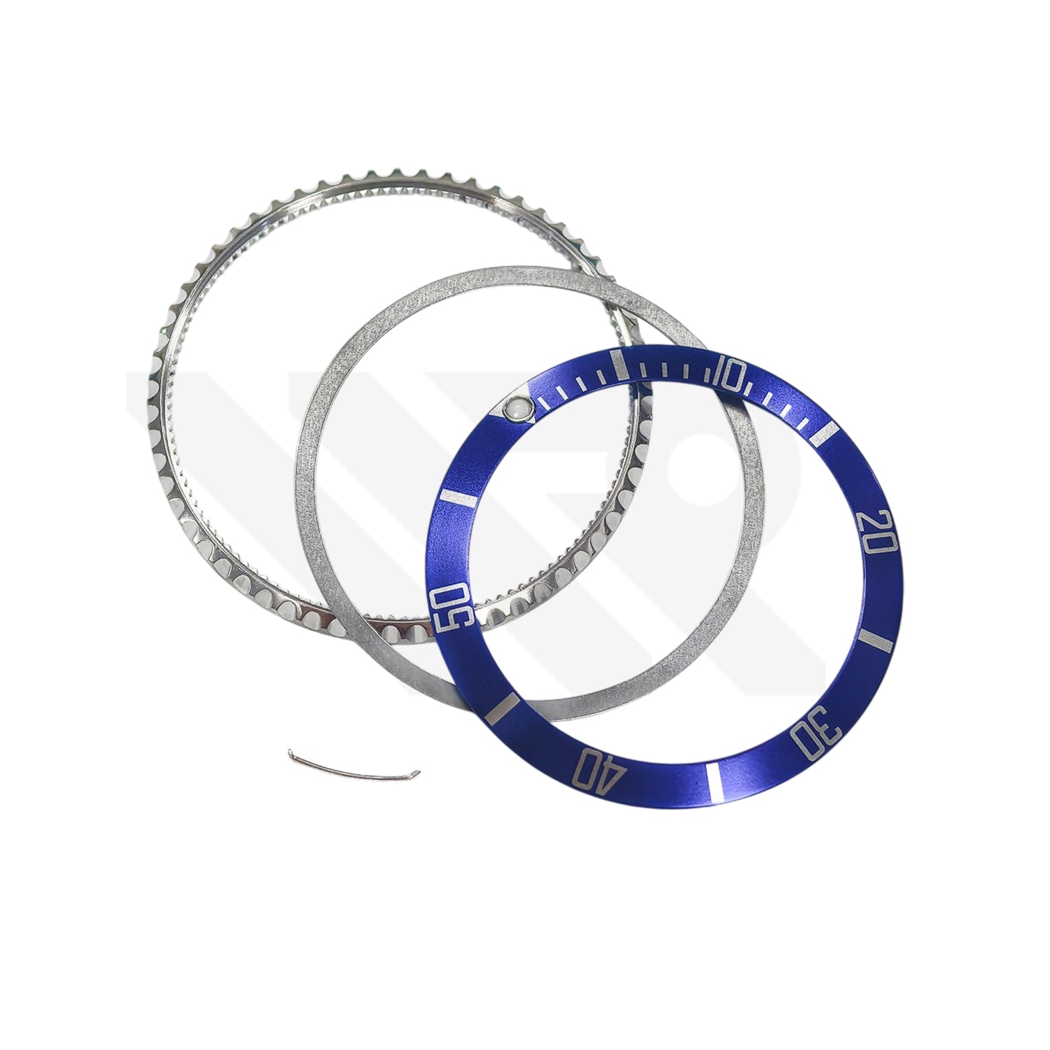 Replacement Bezel Set Compatible with Rolex Submariner Date with Aluminium Bezel Insert (Blue)
