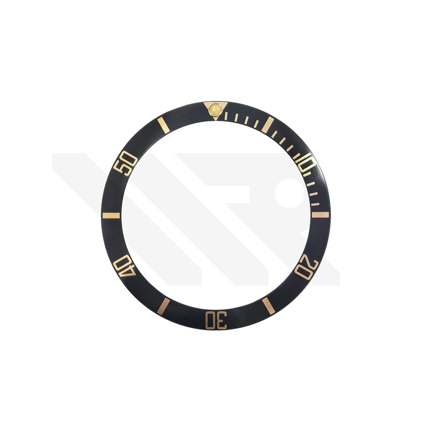 Replacement Aluminum Bezel Insert Compatible with Rolex Submariner Date 16613 : Black with Patina Pip