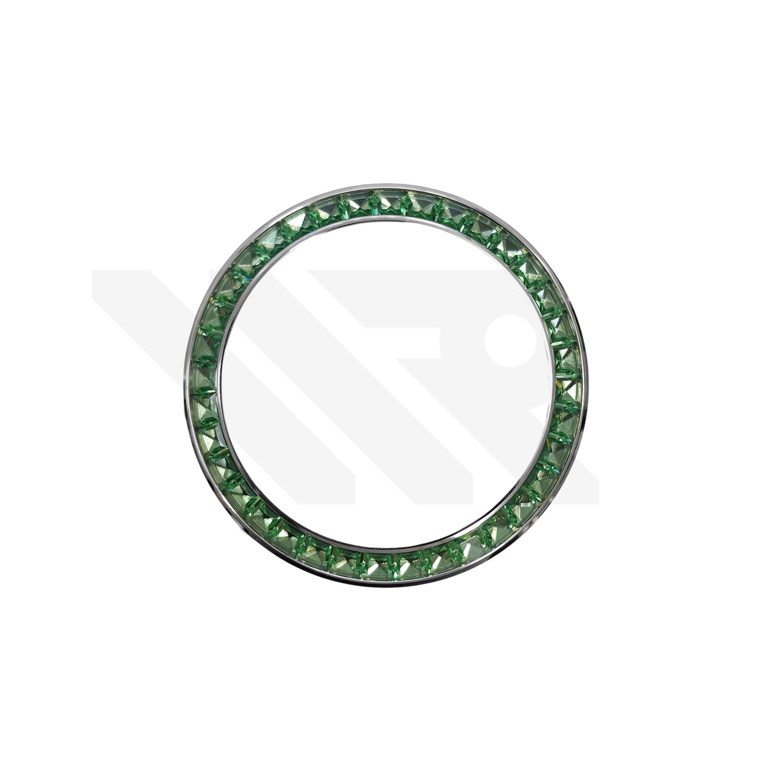 Replacement Cubic Zirconia Bezel Compatible with Rolex Daytona : Silver Bezel with Green CZ