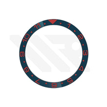 Afbeelding in Gallery-weergave laden, Dual Time GMT Style Ceramic Flat Bezel Insert for SKX / SRPD - Navy-Red
