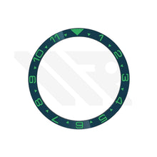 Carica l&#39;immagine nel visualizzatore di Gallery, Dual Time GMT Style Ceramic Flat Bezel Insert for SKX / SRPD - Navy-Green
