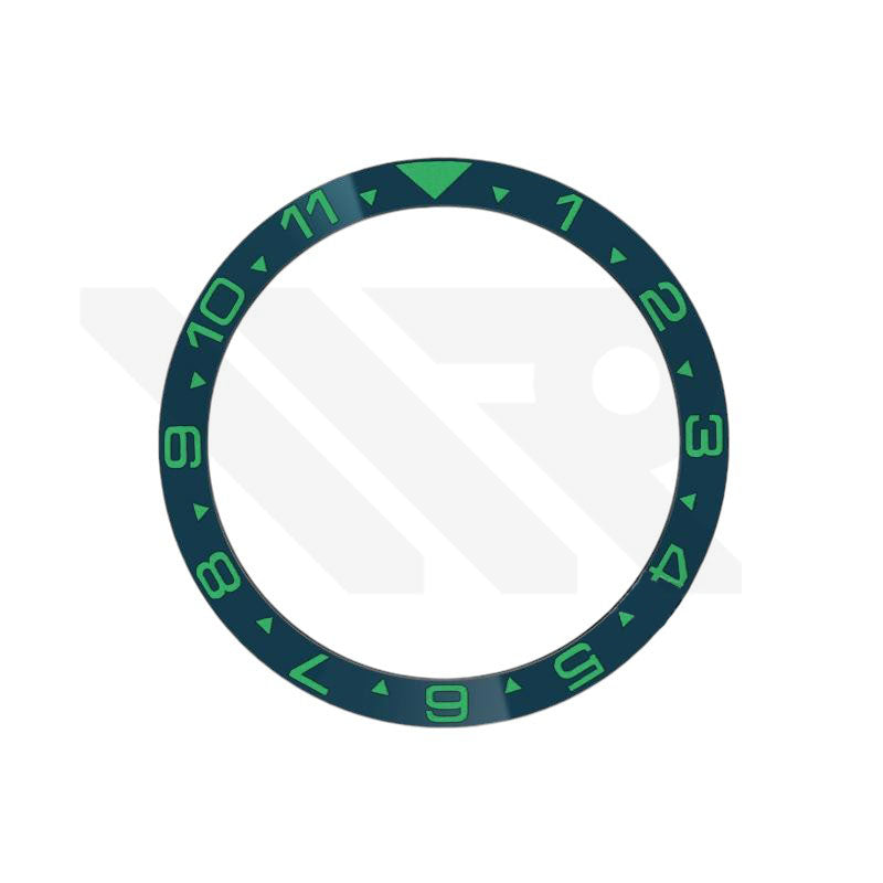 Dual Time GMT Style Ceramic Flat Bezel Insert for SKX / SRPD - Navy-Green