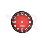 3D Shaped Indices Matte Dial for Seiko Mod : Red with Date Window