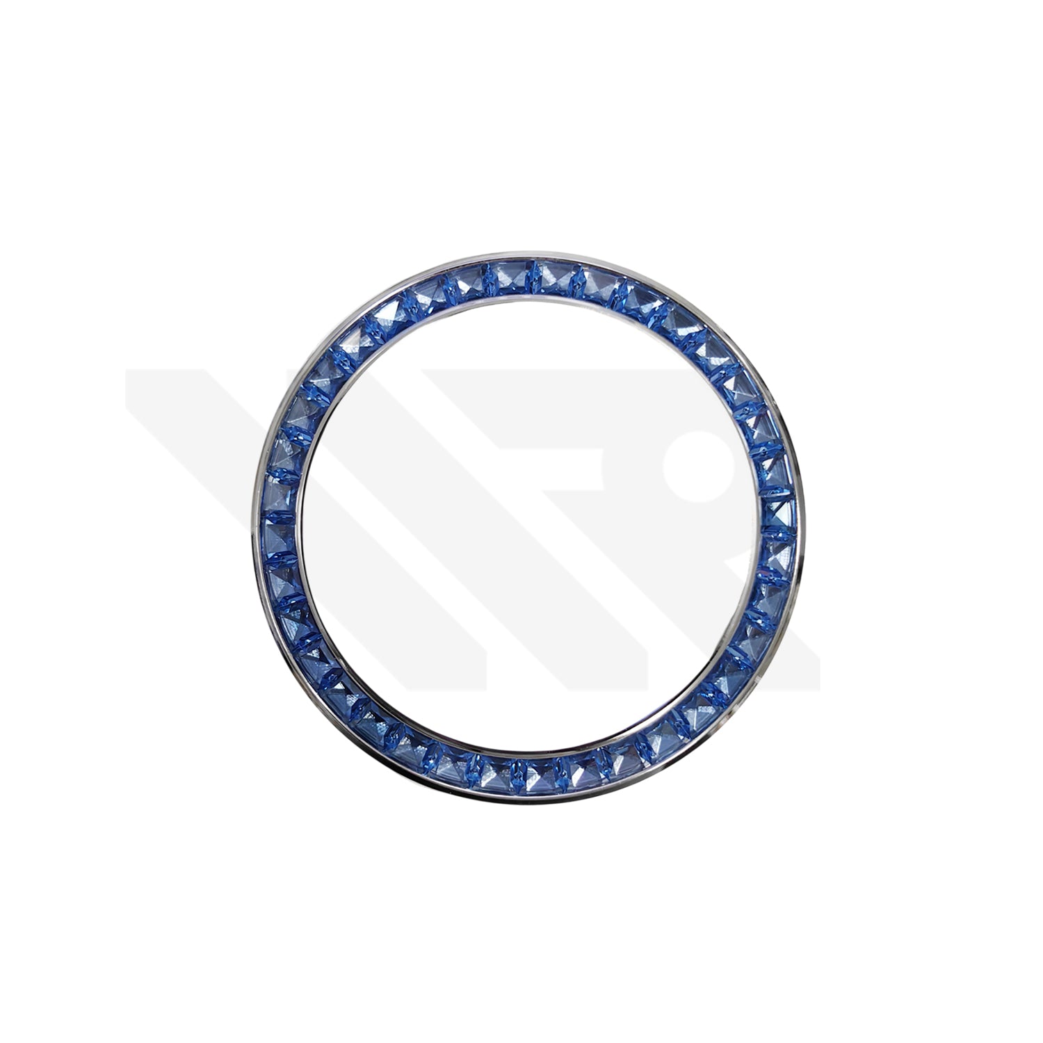Replacement Cubic Zirconia Bezel Compatible with Rolex Daytona : Silver Bezel with Blue CZ