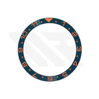 Dual Time Ceramic Flat Bezel Insert for SKX / SRPD - Navy / Orange