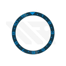 Carica l&#39;immagine nel visualizzatore di Gallery, Dual Time GMT Style Ceramic Flat Bezel Insert for SKX / SRPD - Navy-Blue
