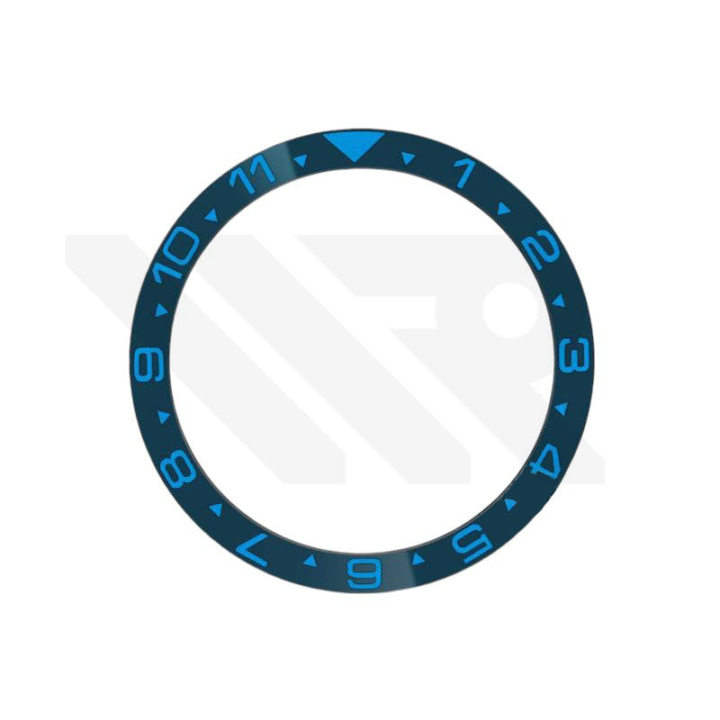 Dual Time GMT Style Ceramic Flat Bezel Insert for SKX / SRPD - Navy-Blue