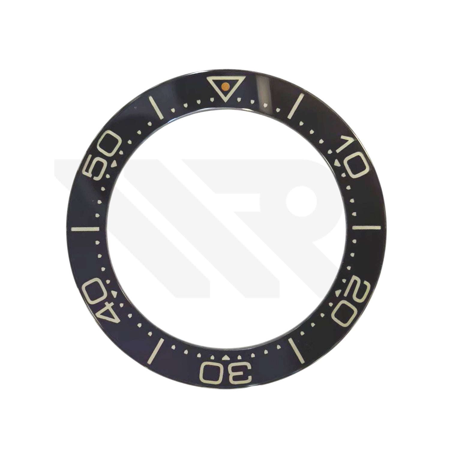 Replacement Sapphire Bezel Insert Compatible with Omega Seamaster Ploprof 1200m : Black
