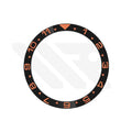 Dual Time GMT Style Ceramic Flat Bezel Insert for SKX / SRPD - Black-Orange