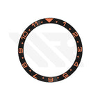 Dual Time GMT Style Ceramic Flat Bezel Insert for SKX / SRPD - Black-Orange