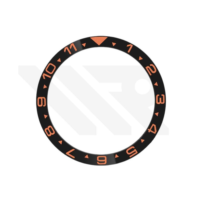 Dual Time GMT Style Ceramic Flat Bezel Insert for SKX / SRPD - Black-Orange