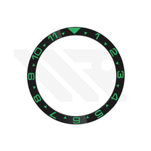 Afbeelding in Gallery-weergave laden, Dual Time GMT Style Ceramic Flat Bezel Insert for SKX / SRPD - Black-Green

