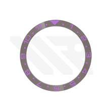 Afbeelding in Gallery-weergave laden, Dual Time GMT Style Ceramic Flat Bezel Insert for SKX / SRPD - Gray-Purple
