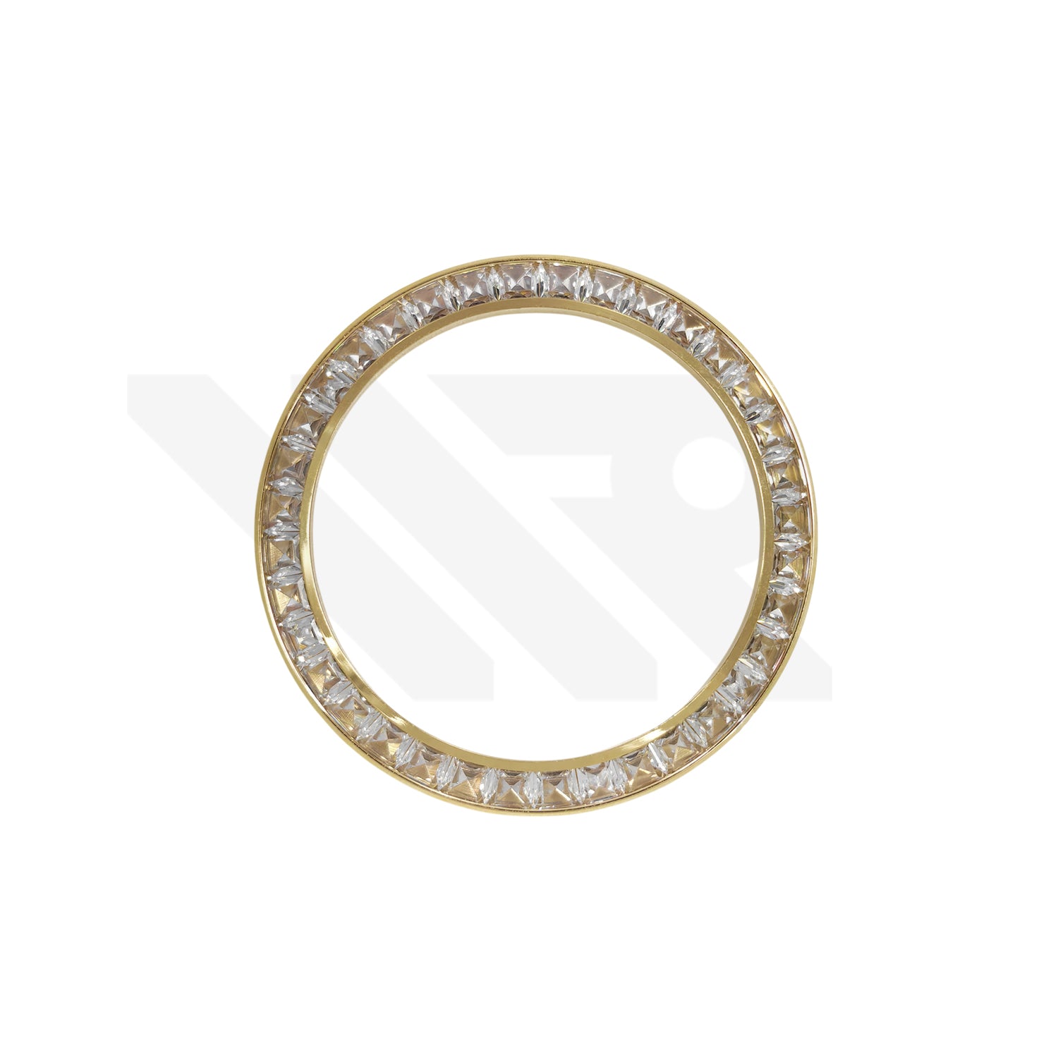 Replacement Cubic Zirconia Bezel Compatible with Rolex Daytona : Gold Bezel with White CZ