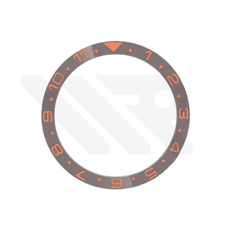 Dual Time GMT Style Ceramic Flat Bezel Insert for SKX / SRPD - Gray-Orange