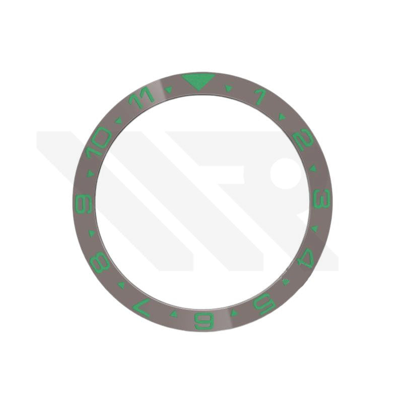 Dual Time Ceramic Flat Bezel Insert for SKX / SRPD - Gray / Green