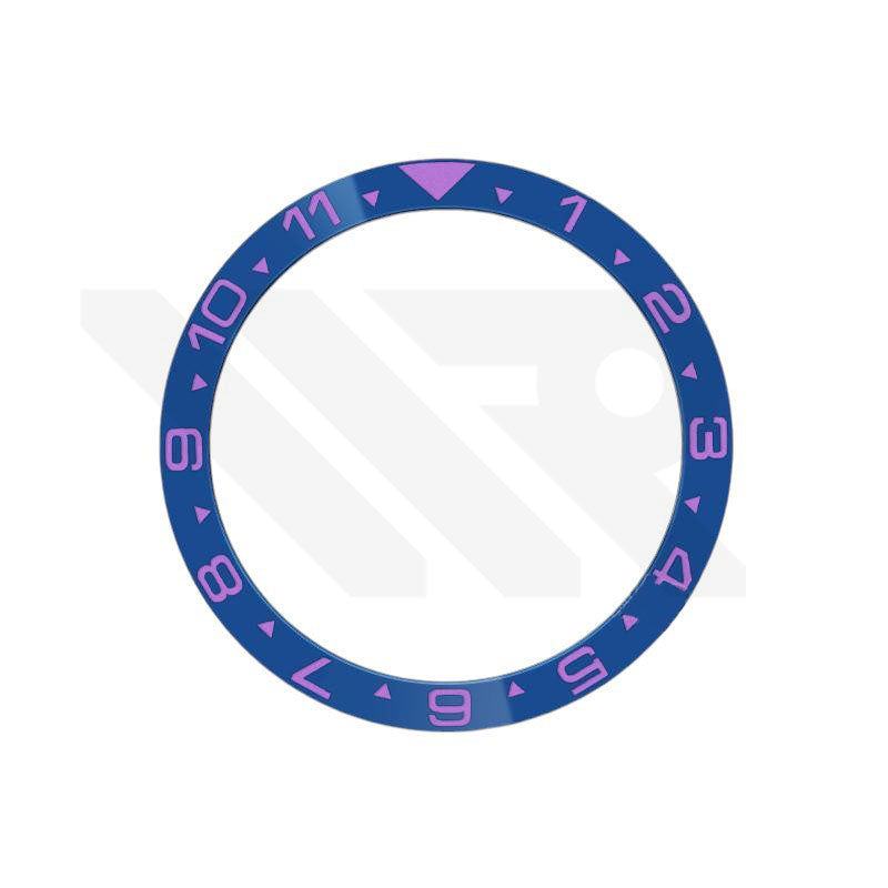Dual Time GMT Style Ceramic Flat Bezel Insert for SKX / SRPD - Blue-Purple