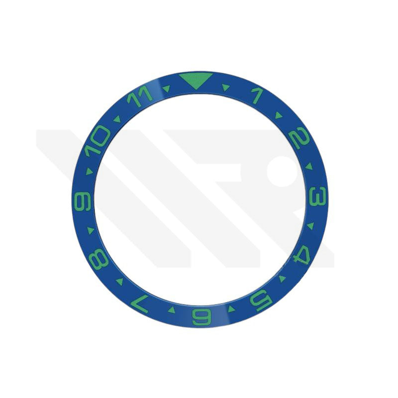 Dual Time GMT Style Ceramic Flat Bezel Insert for SKX / SRPD - Blue-Green