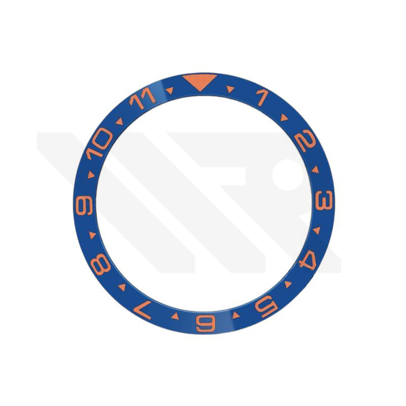 Dual Time GMT Style Ceramic Flat Bezel Insert for SKX / SRPD - Blue-Orange