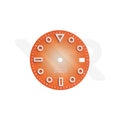 3D Shaped Indices Matte Dial for Seiko Mod : Orange with Date Window