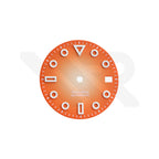 3D Shaped Indices Matte Dial for Seiko Mod : Orange with Date Window