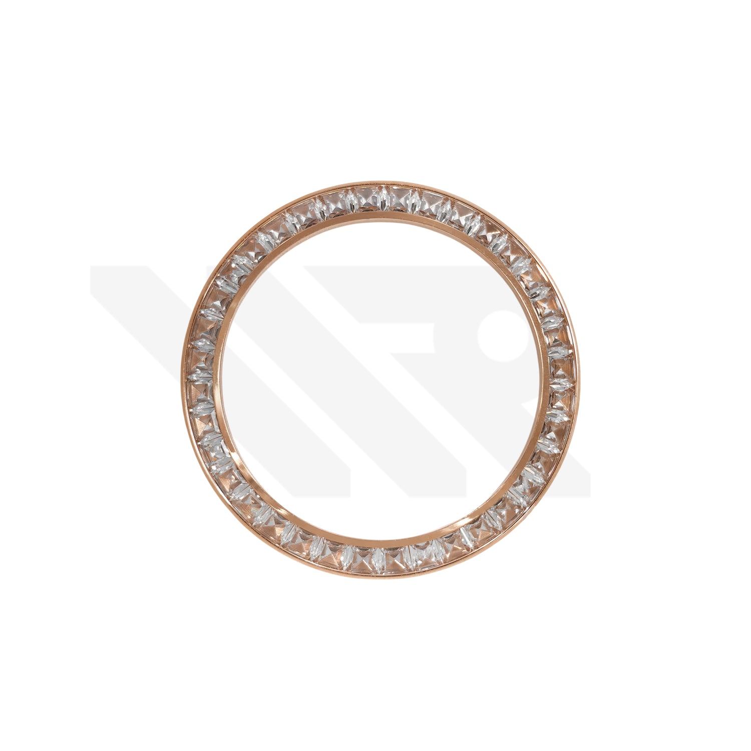 Replacement Cubic Zirconia Bezel Compatible with Rolex Daytona : Rose Gold Bezel with White CZ