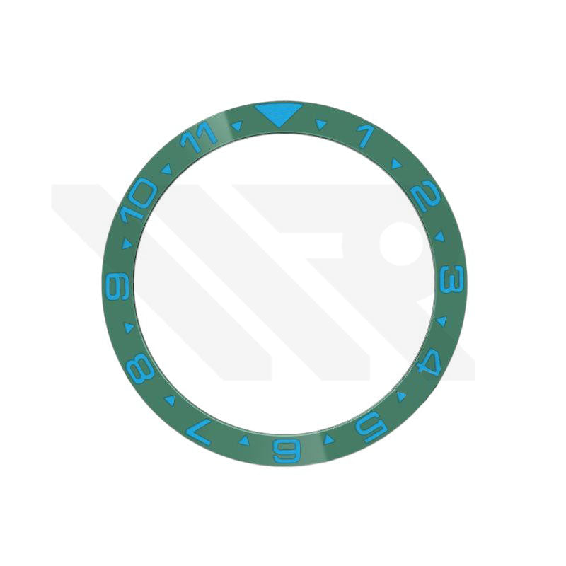 Dual Time GMT Style Ceramic Flat Bezel Insert for SKX / SRPD - Green-Blue
