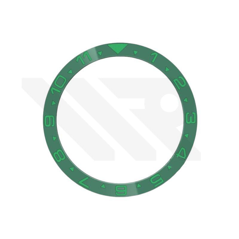 Dual Time GMT Style Ceramic Flat Bezel Insert for SKX / SRPD - Green-Green