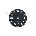 3D Shaped Indices Matte Dial for Seiko Mod : Matte Black with Date Window