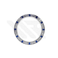 Replacement Cubic Zirconia Bezel Compatible with Rolex Daytona : Silver Bezel with White Blue CZ