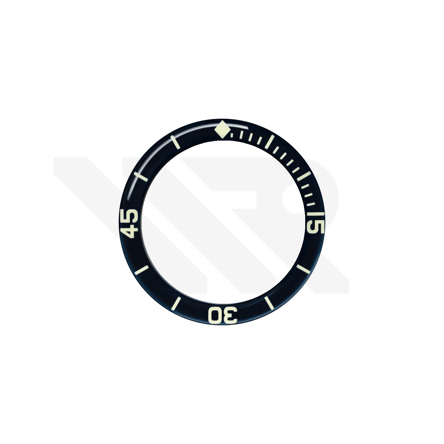 Replacement Sapphire Bezel Insert Compatible with Blancpain Fifty Fathoms Automatique 5015 : Black