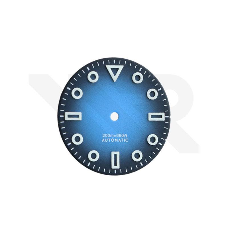 3D Shaped Indices Matte Dial for Seiko Mod : Blue