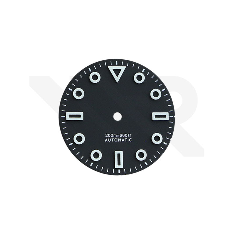 Zifferblatt aus Kohlefaser für Seiko Mod - Silberne arabische Indizes