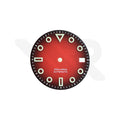 3D Shaped Indices Matte Dial for Seiko Mod : Red with Date Window