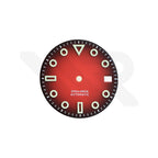3D Shaped Indices Matte Dial for Seiko Mod : Red with Date Window