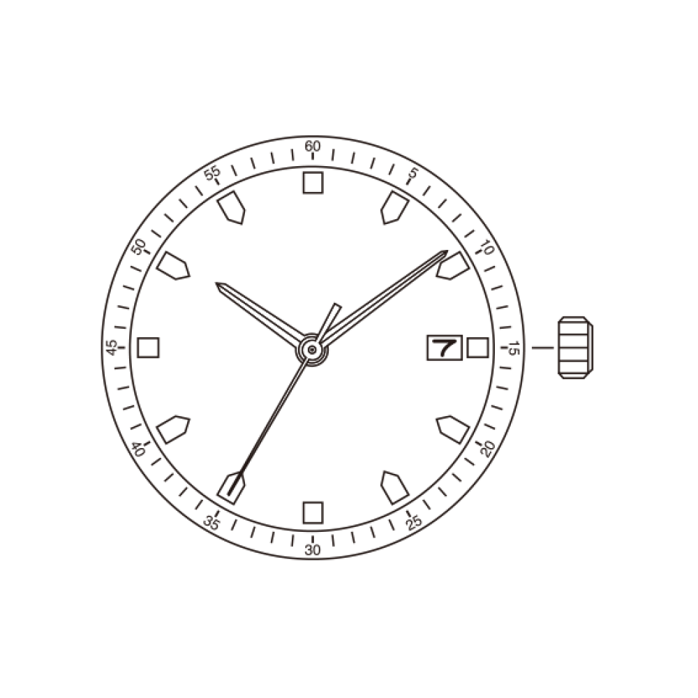 Miyota 8215 Watch Movement - Black 3O'clock