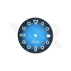 3D Shaped Indices Matte Dial for Seiko Mod : Blue with Date Window