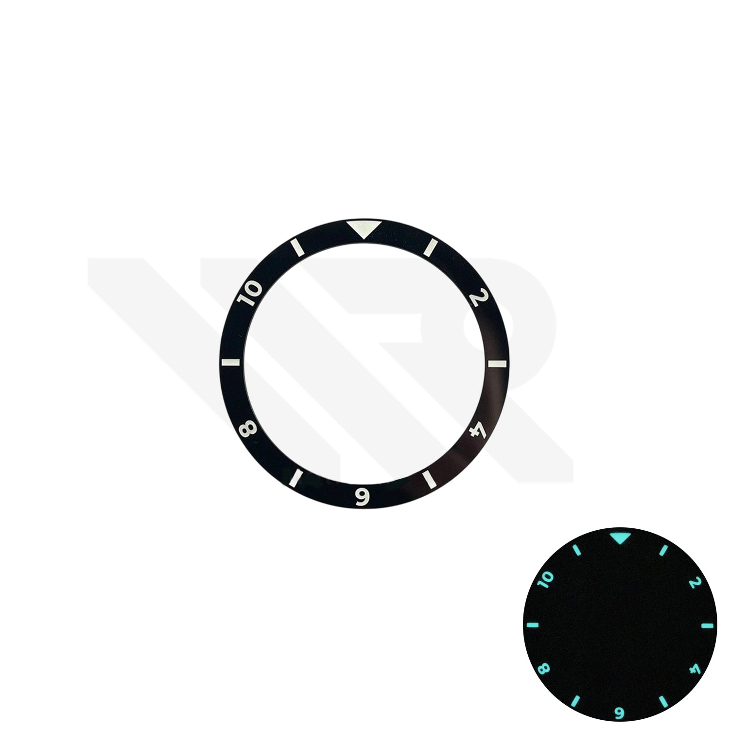 GMT Style Full Lumed Flat Ceramic Bezel Inserts for SKX007 / SRPD Seiko Mod: BGW9 Luminous